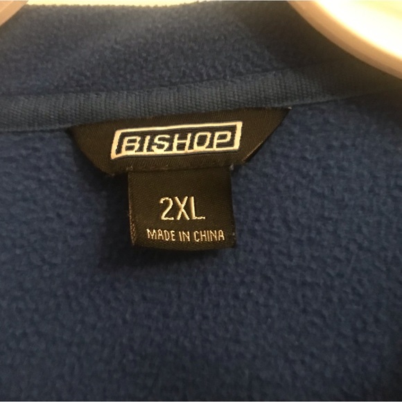 Mens Blue Apple Quarter Zip Polo Sweater - Picture 5 of 5